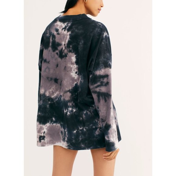 NWT Free People Be Free Tie Dye Tee / Charcoal - Picture 2 of 7